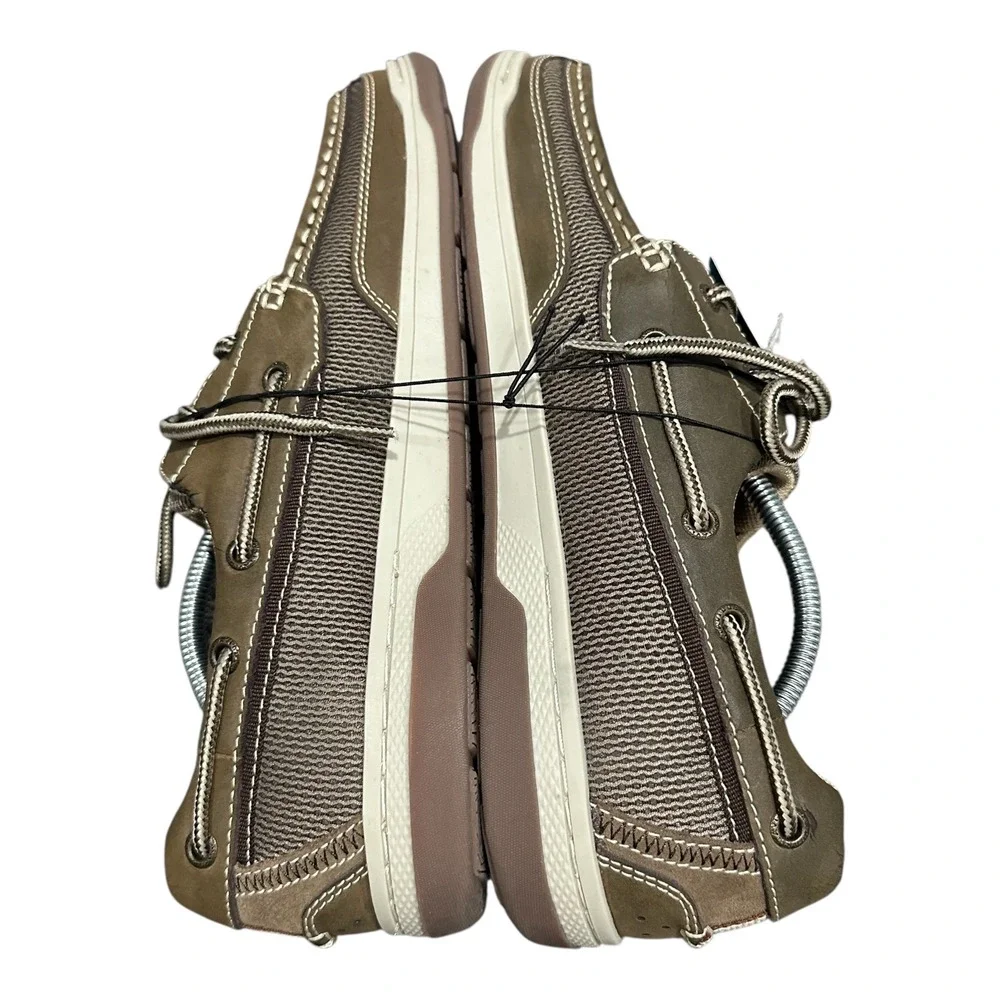 Margaritaville Anchor Lace up Leather Boat Shoes Mens 12 Brown Comfort NWT